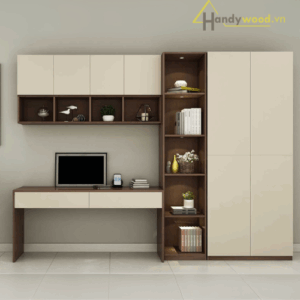 Kệ sách kết hợp bàn làm việc độc đáo KS107
